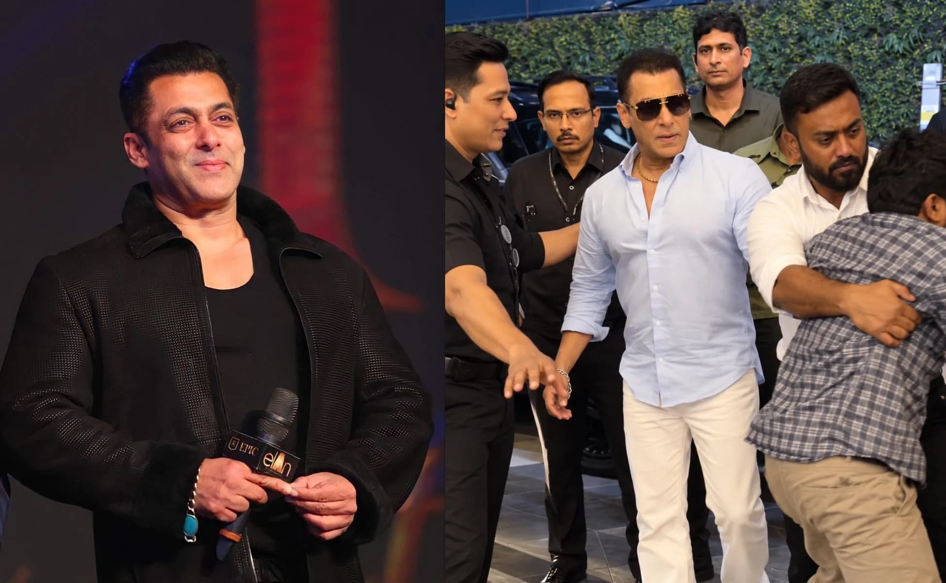 Salman Khan had an encounter while arriving for the special screening of Veer Pahariya’s Prem Keetanu when a fan rushed close and grabbed Salman’s hand!🔥